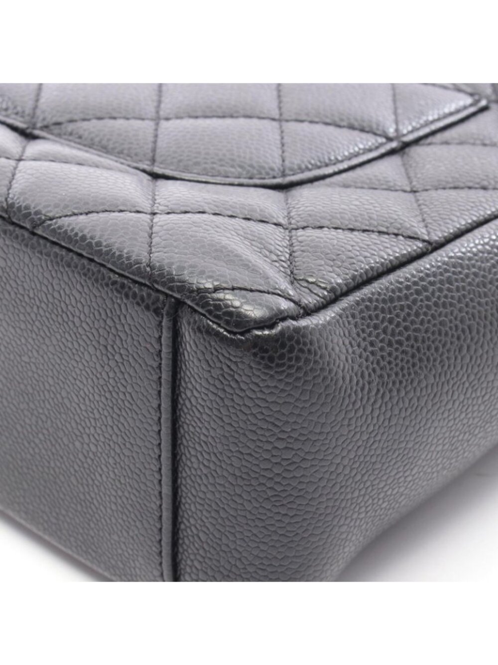 ★SOLD★ Chanel Tote Quilted Petite Shopping PST Black Caviar Leather Chain - Picture 7 of 9